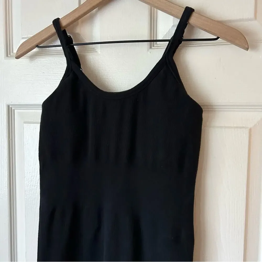 ALO Yoga Black Ribbed Tank Romper Jumpsuit